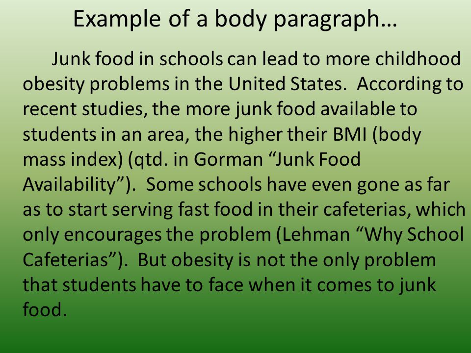 Fast Food Leads to Childhood Obesity Essay Sample
